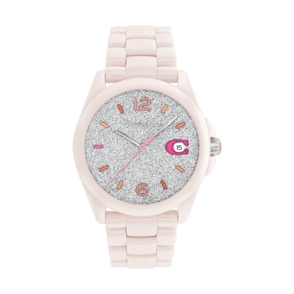 Coach New In Box Exclusive Pink 36mm Pink Water Resistant Ceramic Watch - Picture 2 of 3